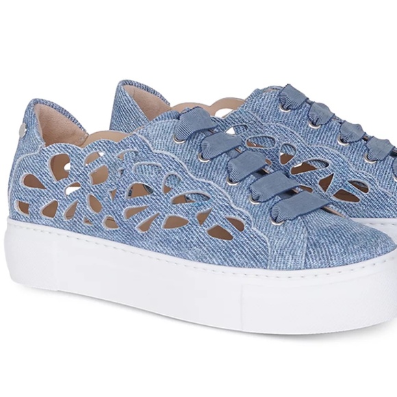 AGL Mandi Cut Out Jeans Color Sneakers Shoes 37.5 / 7.5 WORN ONCE - Picture 9 of 11